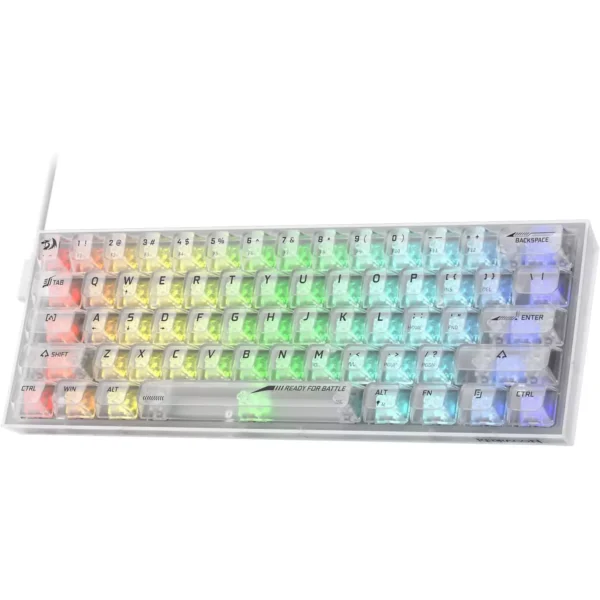 REDRAGON K617 SE Fizz RGB 60% Gaming Mechanical Keyboard - Custom Linear Switch (White Transparent)