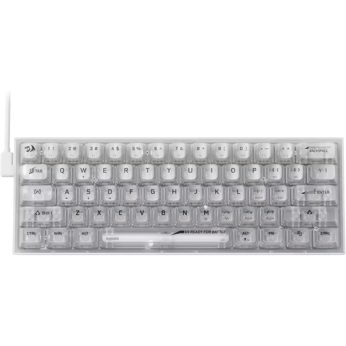 REDRAGON K617 SE Fizz RGB 60% Gaming Mechanical Keyboard - Custom Linear Switch (White Transparent)