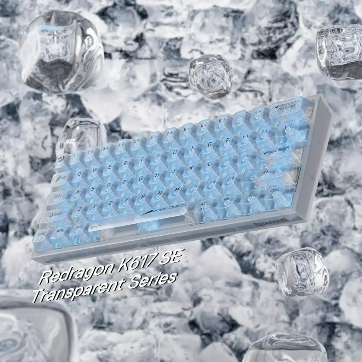 REDRAGON K617 SE Fizz RGB 60% Gaming Mechanical Keyboard - Custom Linear Switch (White Transparent)