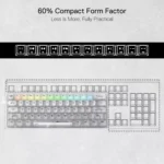 REDRAGON K617 SE Fizz RGB 60% Gaming Mechanical Keyboard - Custom Linear Switch (White Transparent)