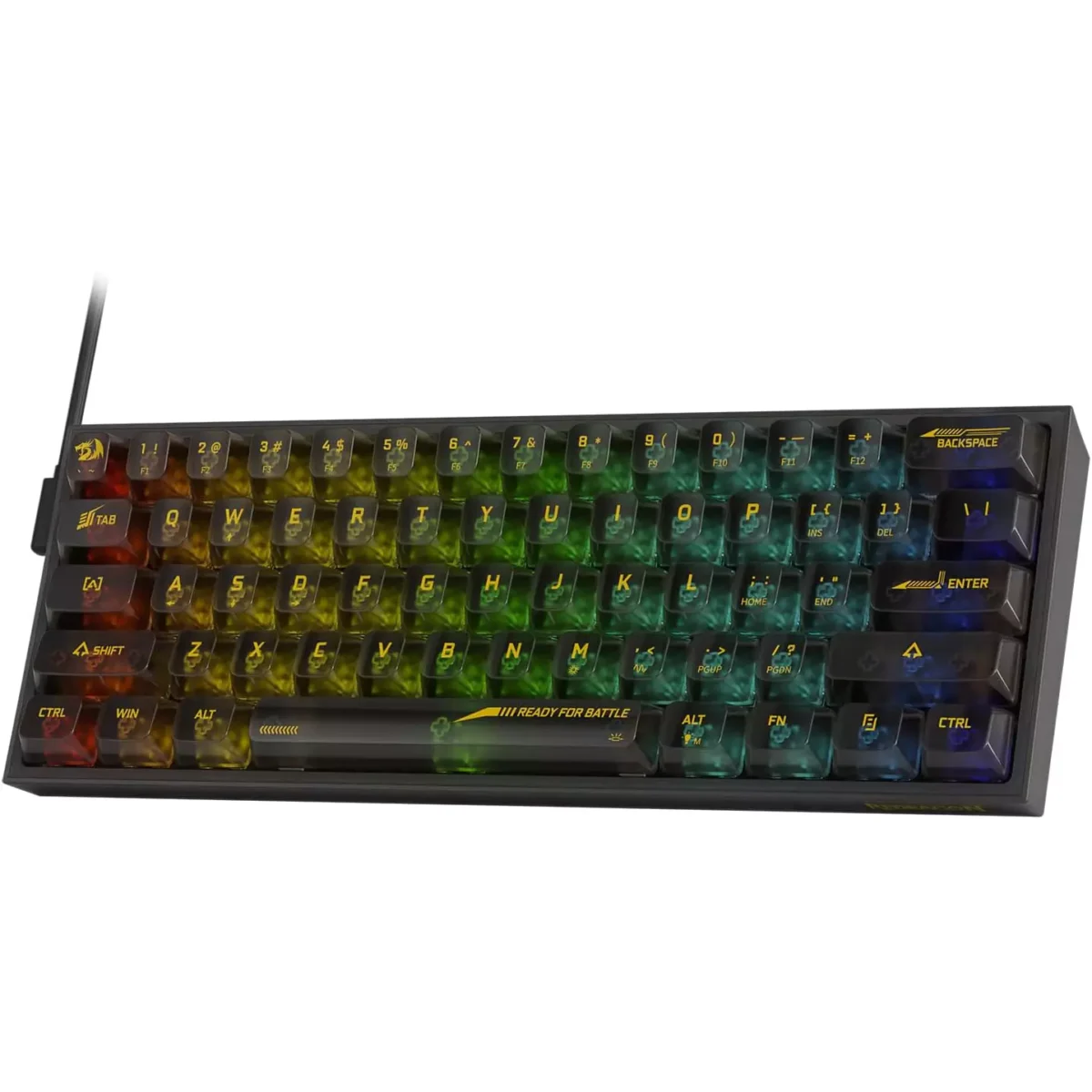 REDRAGON K617 SE Fizz RGB 60% Gaming Mechanical Keyboard - Red Switches (Black Transparent)