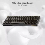 REDRAGON K617 SE Fizz RGB 60% Gaming Mechanical Keyboard - Red Switches (Black Transparent)