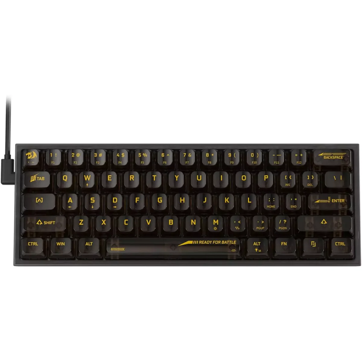 REDRAGON K617 SE Fizz RGB 60% Gaming Mechanical Keyboard - Red Switches (Black Transparent)