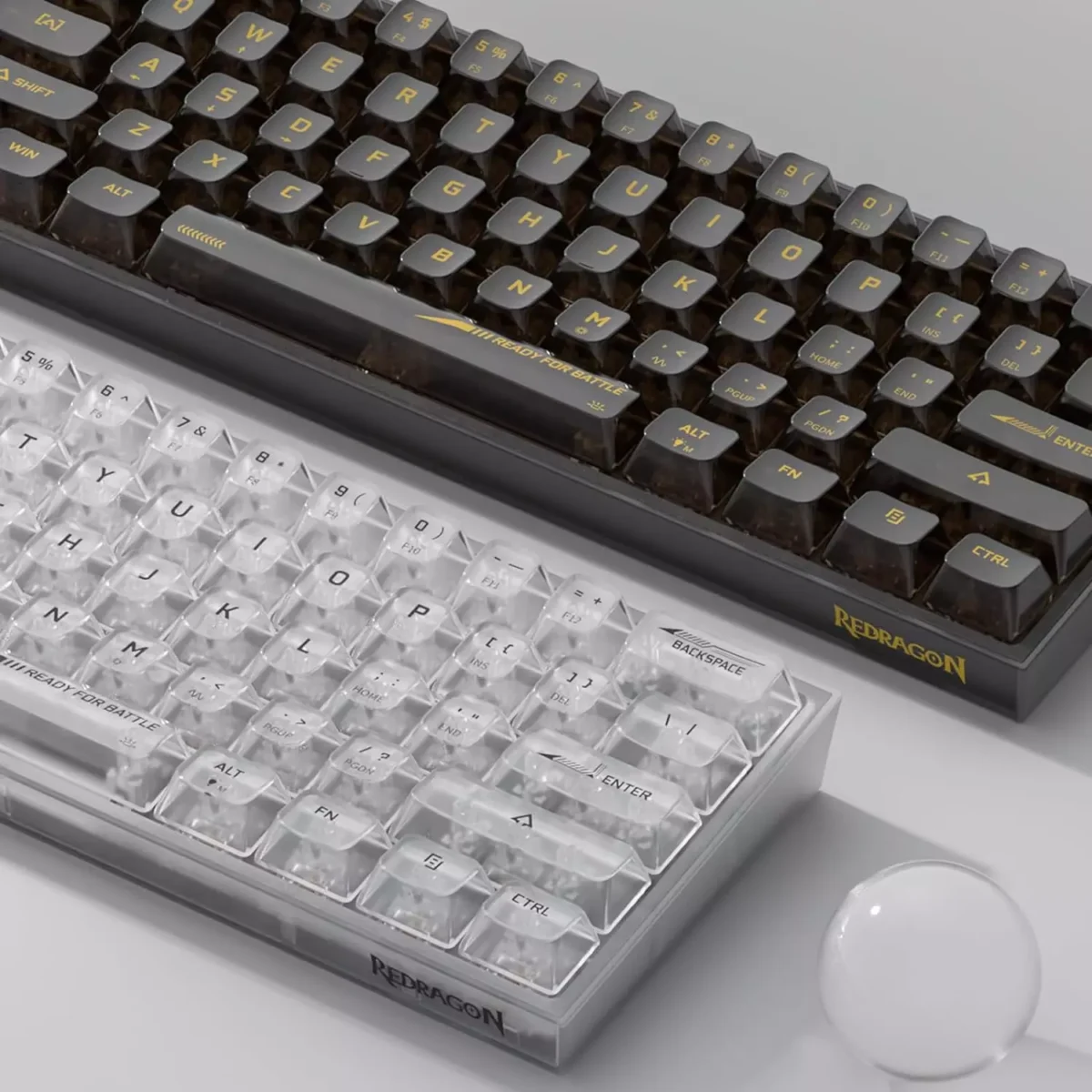 REDRAGON K617 SE Fizz RGB 60% Gaming Mechanical Keyboard - Red Switches (Black Transparent)