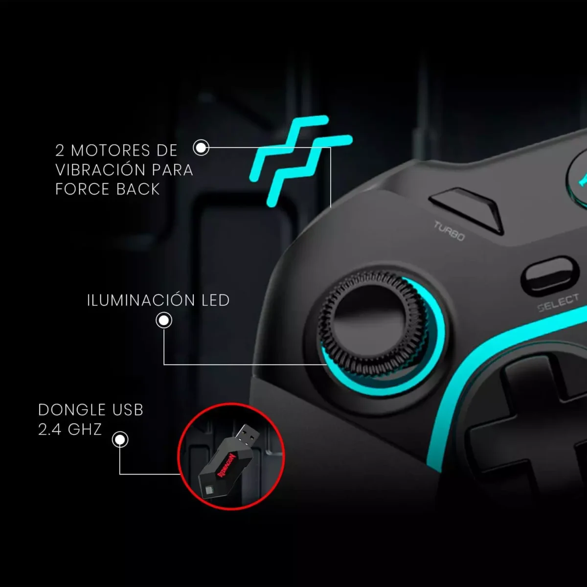 Redragon G808 HARROW PRO Wireless,Wired Gamepad Controller