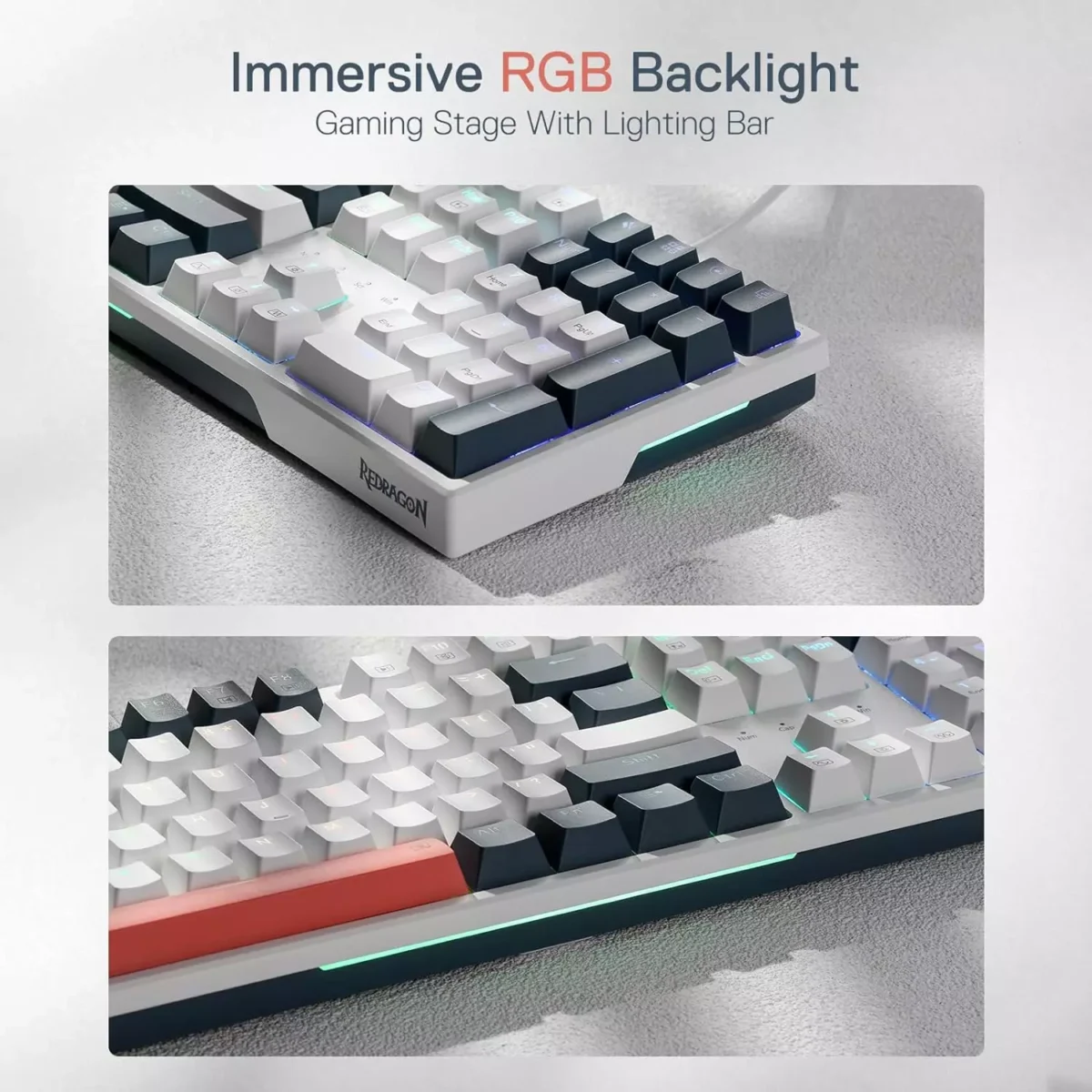 Redragon K668 RGB Mechanical Gaming Keyboard, Red Switch, Sound Absorbing Foams, Upgraded Hot-swappable Socket, 104 keys + Extra 4 Hotkeys