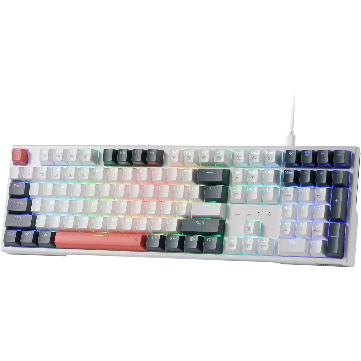 Redragon K668 RGB Mechanical Gaming Keyboard, Red Switch, Sound Absorbing Foams, Upgraded Hot-swappable Socket, 104 keys + Extra 4 Hotkeys