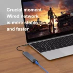USB C HUB, 8-Port USB C Adapter with 4K HDMI, RJ45 Ethernet, Type C, Type C PD, USB3.0, USB2.0, SD/TF Card Reader
