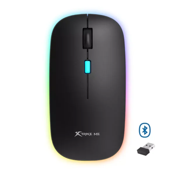 Xtrike Me GW113 Wireless, Bluetooth Silent Mouse, Rechargeable LED Dual Mode