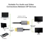 POSUGEAR DisplayPort Cable 2M, Supports Ultra 4K@60Hz Video and Audio, Display Port to Display Port Cable with Gold-Plated Connectors