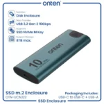 ONTEN UCA322 M.2 (NVMe M.2) SSD Enclosure (10Gbps)