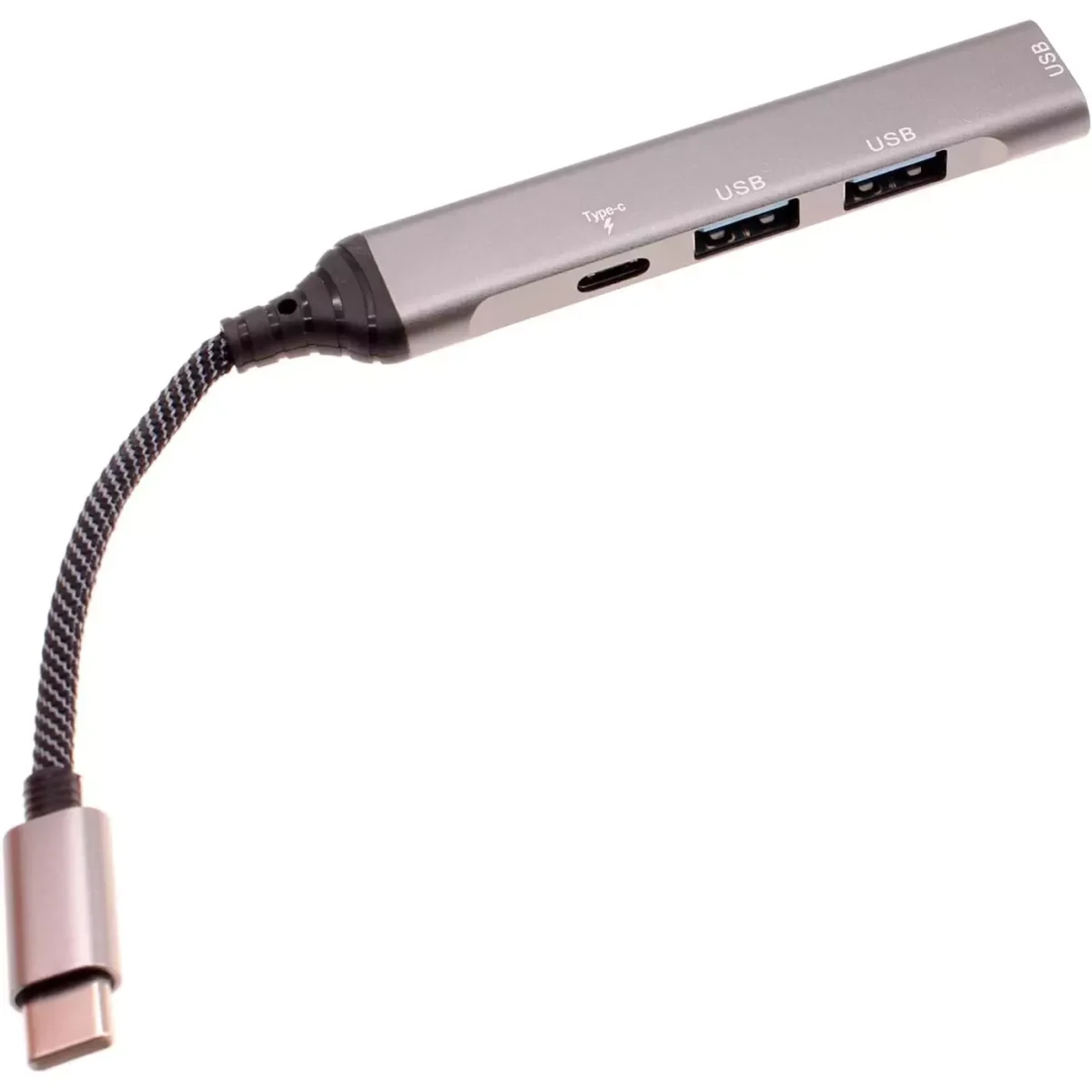 USB C Hub 4in1 3 Port USB 1 Port USB C Aluminum Alloy Ultra Slim (Black)
