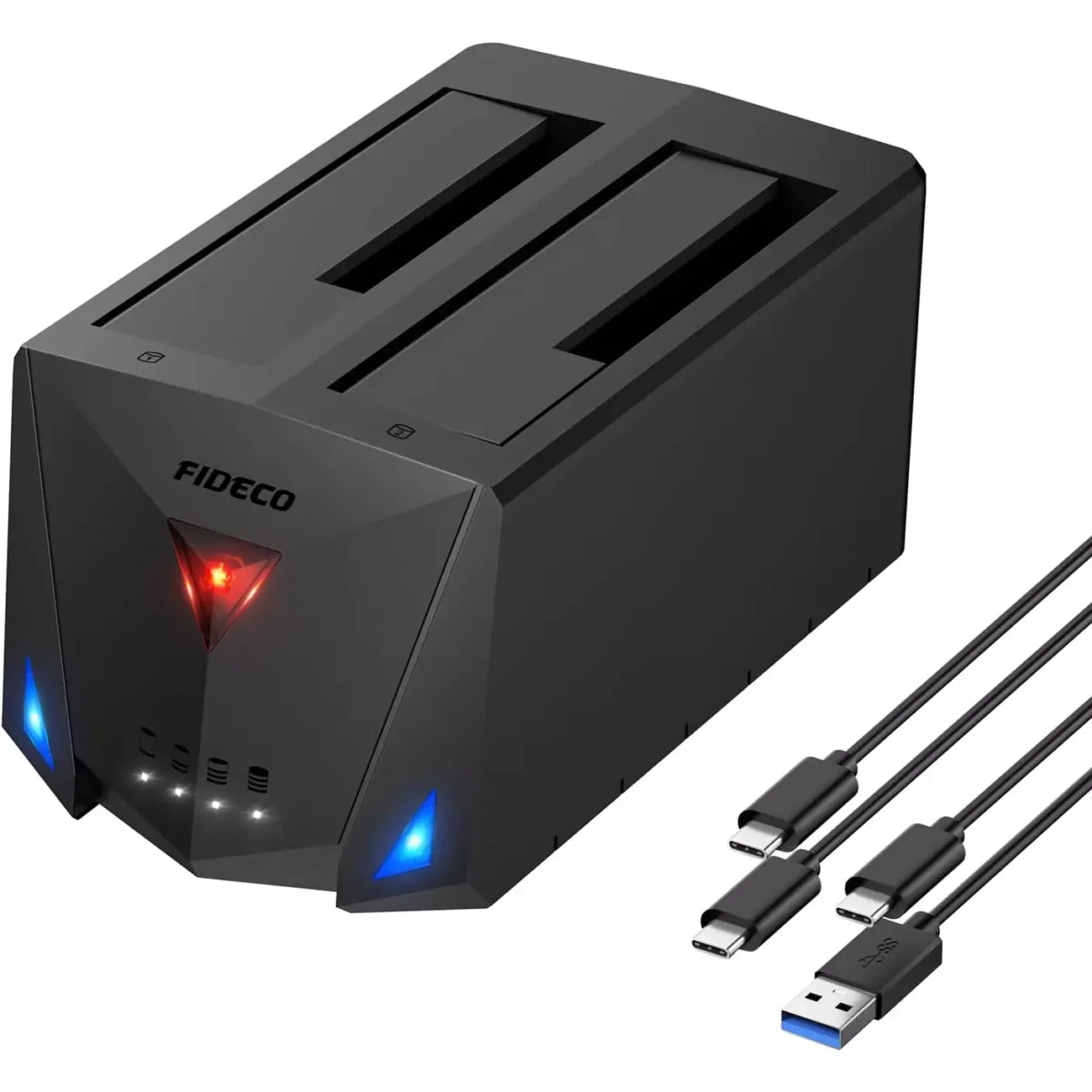 FIDECO USB 3.2 Gen 1 to Hard Drive Docking Station, Hard Drive Dock for 2.5 or 3.5 inch SATA I/II/III HDD SSD with Hard Drive Duplicator/Offline Clone Function and 2 USB Cables, Support UASP