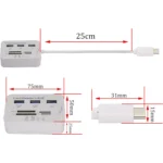 USB Type C 3.0/3.1 Card Reade Adapter Type-c to 3 Port USB 3.0 Hub with Card Reader MSDUO SD(HC) M2 TF(Flash) Multi-in-1 Memory Adapter (Type-c)