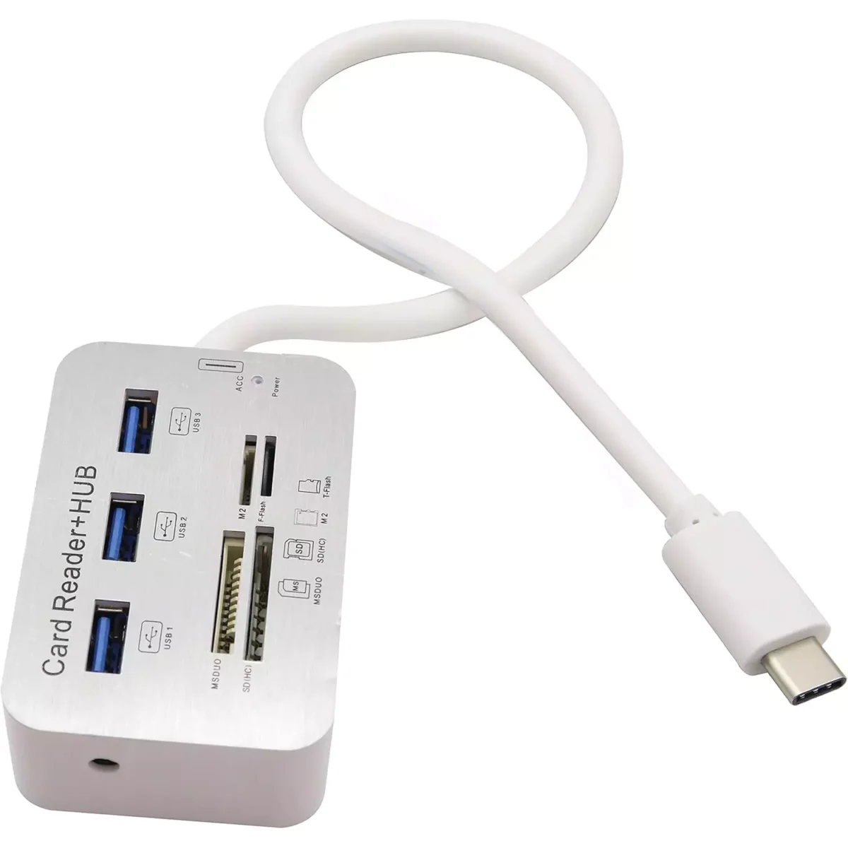 USB Type C 3.0/3.1 Card Reade Adapter Type-c to 3 Port USB 3.0 Hub with Card Reader MSDUO SD(HC) M2 TF(Flash) Multi-in-1 Memory Adapter (Type-c)