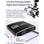 HDMI Capture Card 1060P @60HZ, 4K @30HZ