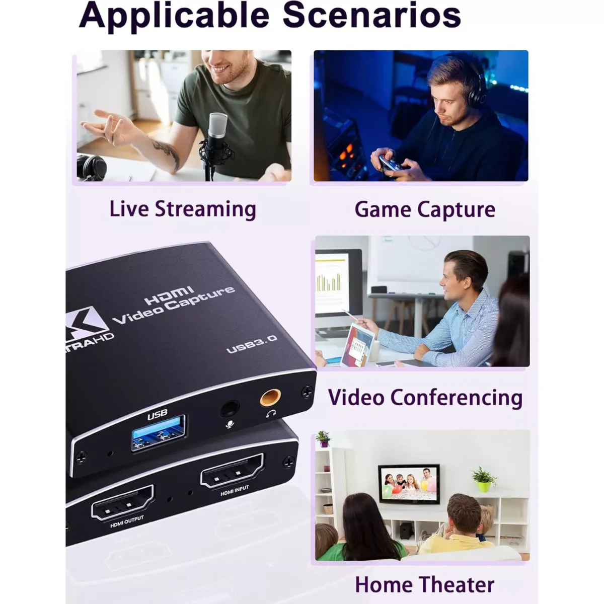 HDMI Capture Card 1060P @60HZ, 4K @30HZ