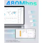 Aioneus USB C to USB C Cable 60W 2M, Type C to Type C Power Delivery Type C Fast Charge Cable USBC Cord for iPhone 15 Pro Max, MacBook Pro, iPad Pro, Dell XPS, Chromebook, Samsung S23 S22, Switch