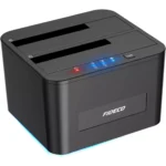 FIDECO Hard Drive Docking Station, USB 3.0 SATA HDD Docking Station for 2.5 & 3.5 inch SATA HDDSSD, Dual Bay, Support Offline Clone