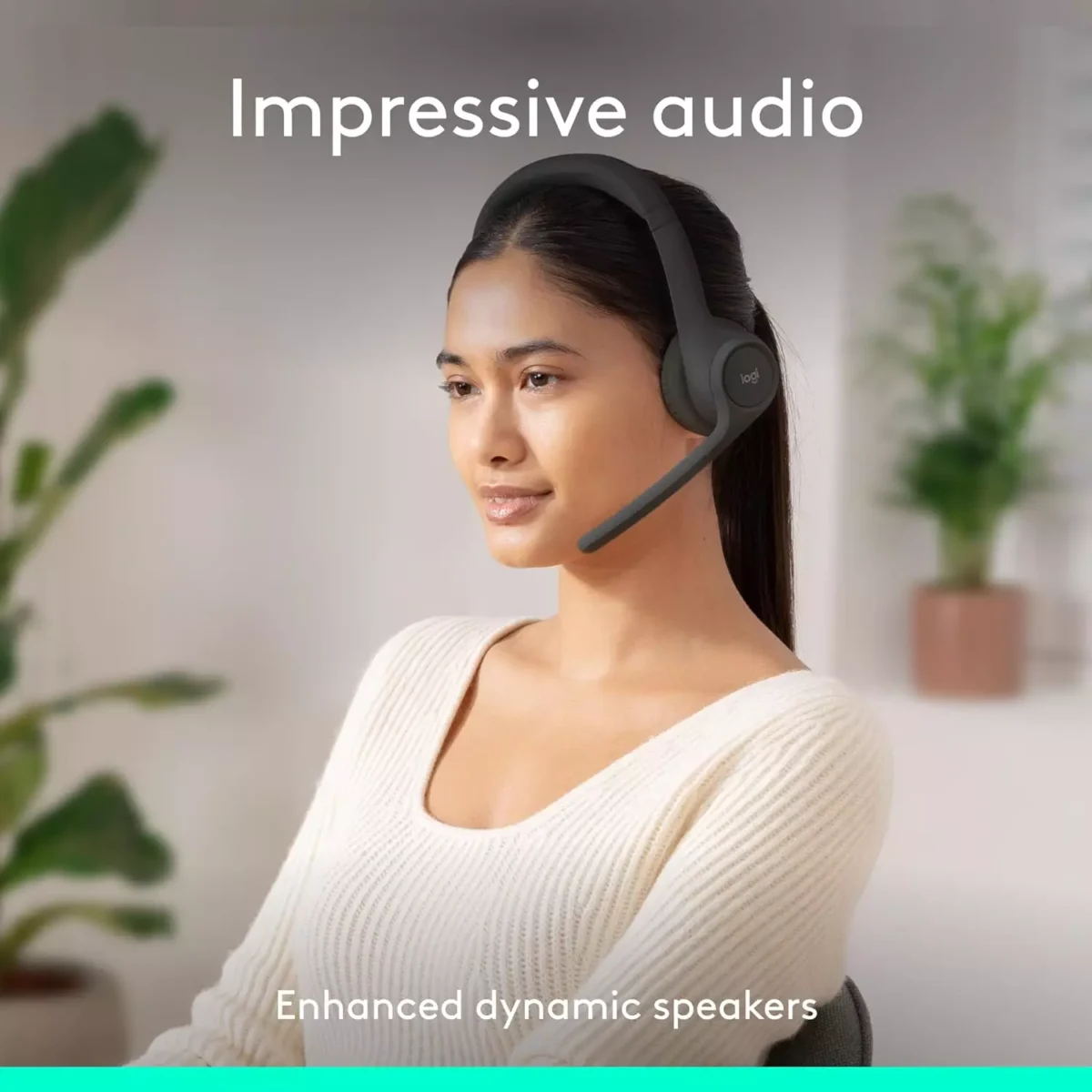 Logitech Zone 300 Wireless Bluetooth Headset with Noise-Canceling Microphone (Graphite)