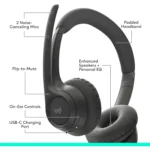 Logitech Zone 300 Wireless Bluetooth Headset with Noise-Canceling Microphone (Graphite)