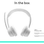 Logitech Zone 300 Wireless Bluetooth Headset with Noise-Canceling Microphone (White)