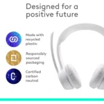 Logitech Zone 300 Wireless Bluetooth Headset with Noise-Canceling Microphone (White)