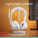 Logitech Zone 300 Wireless Bluetooth Headset with Noise-Canceling Microphone (White)