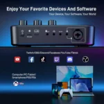 MAONO G1 NEO Gaming Audio Mixer Interface ,with Pro-preamp, RGB, Bluetooth, 48V Phantom Power