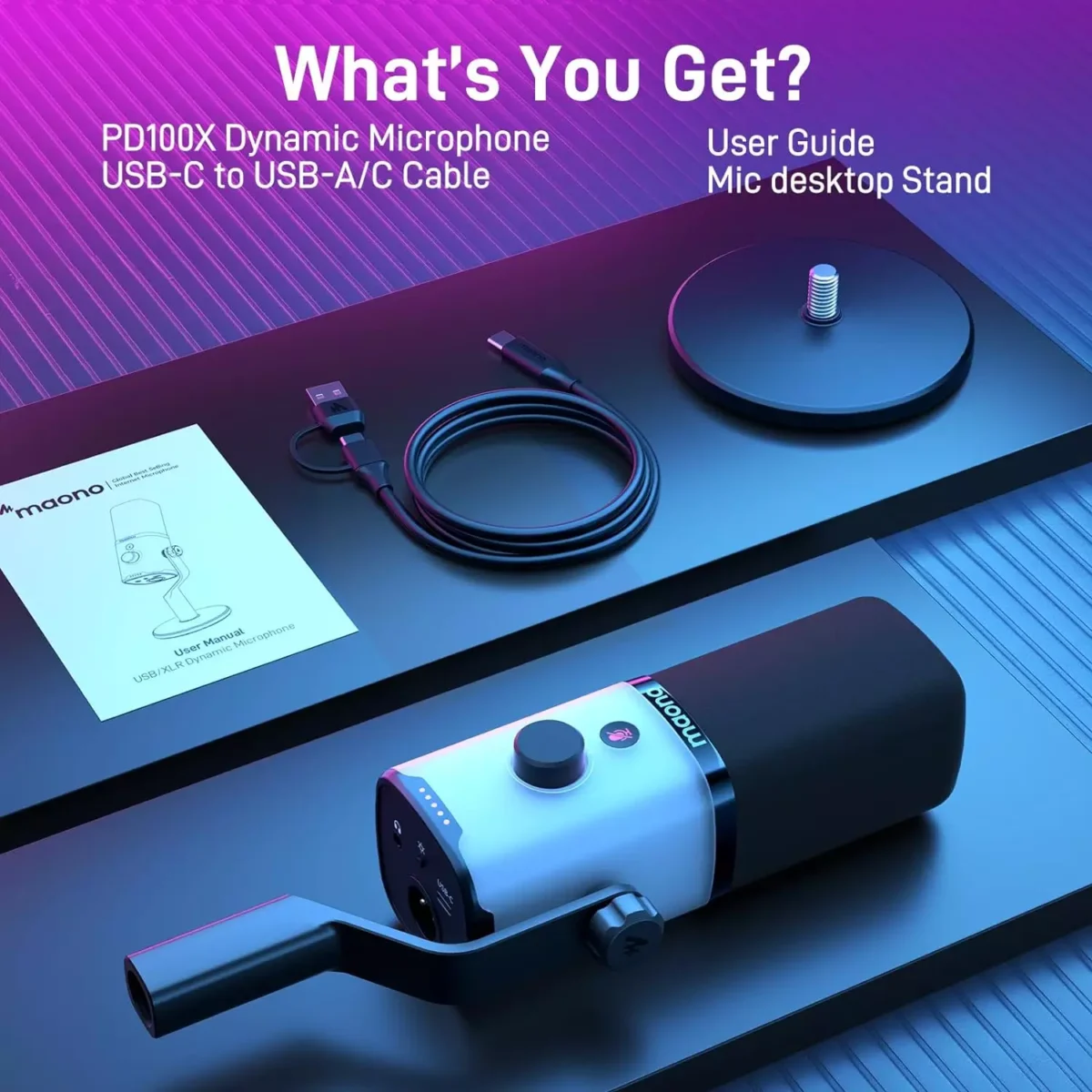MAONO PD100X XLR/USB Podcast Dynamic Microphone