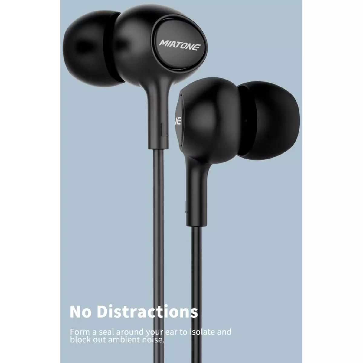 MIATONE Wired in- Ear Earbuds with Microphone, Dynamic Crystal Clear Sound