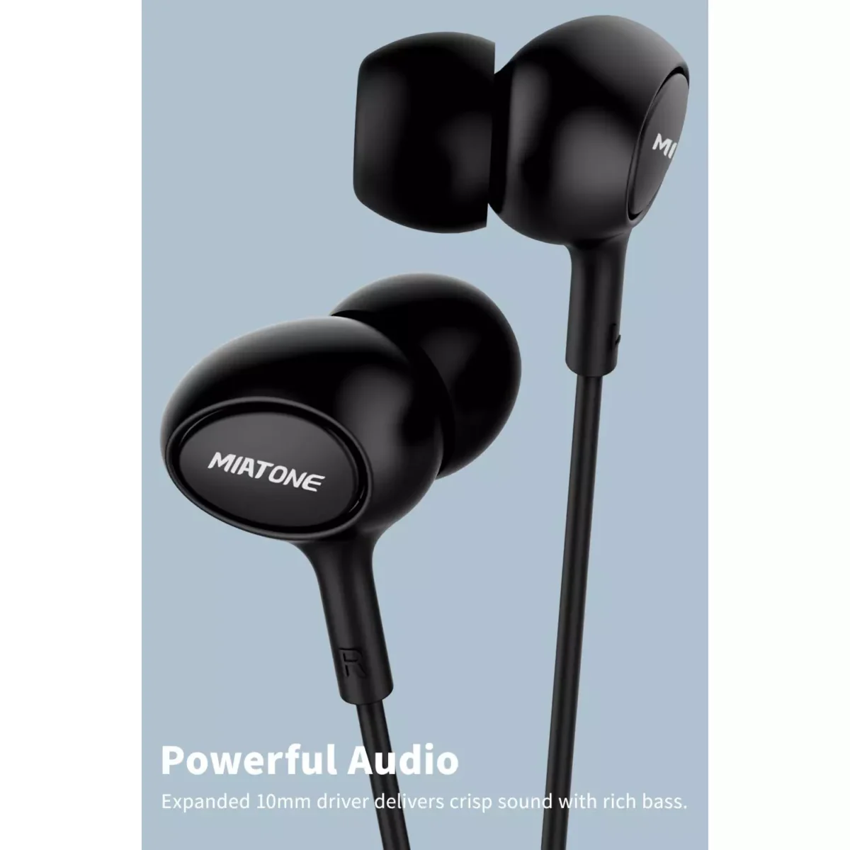 MIATONE Wired in- Ear Earbuds with Microphone, Dynamic Crystal Clear Sound