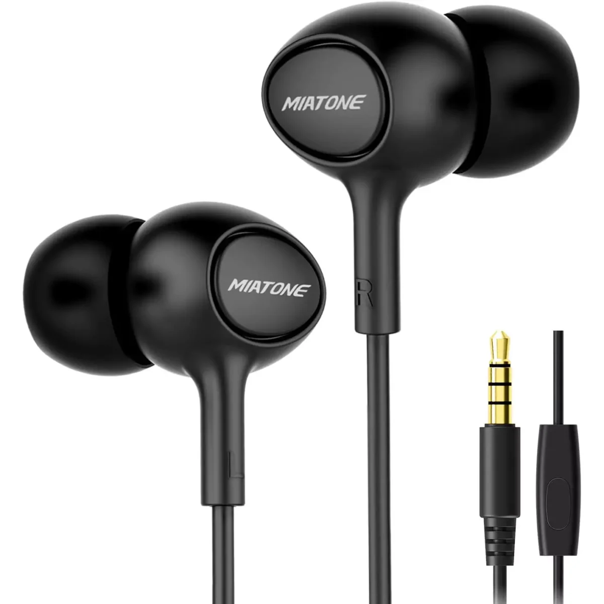 MIATONE Wired in- Ear Earbuds with Microphone, Dynamic Crystal Clear Sound