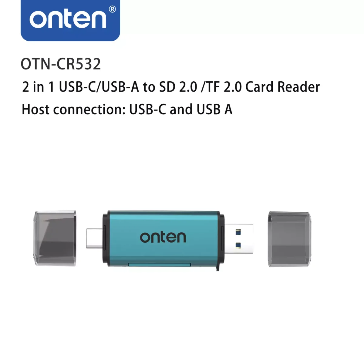 ONTEN CR532 USB, USB C 2 in 1 SD2.0 TF2.0 Card Reader