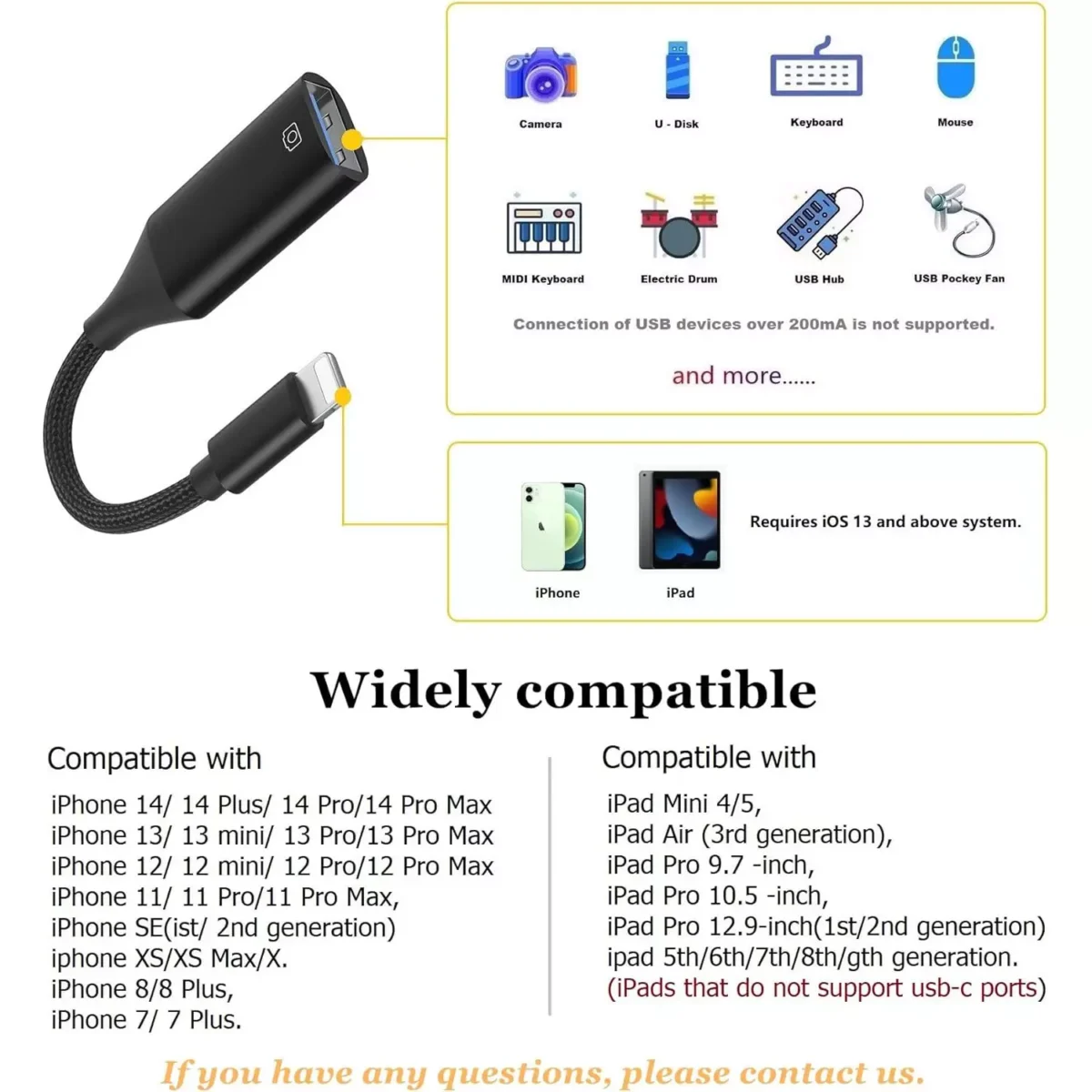 Lightning USB OTG Cable Adapter