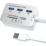 USB3.0 Card Reader and 3 Ports USB Hub, High Speed External Memory Card Reader (MS, Micro SD,SD/MMC,M2,TF Card)