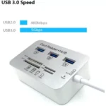 USB3.0 Card Reader and 3 Ports USB Hub, High Speed External Memory Card Reader (MS, Micro SD,SD/MMC,M2,TF Card)