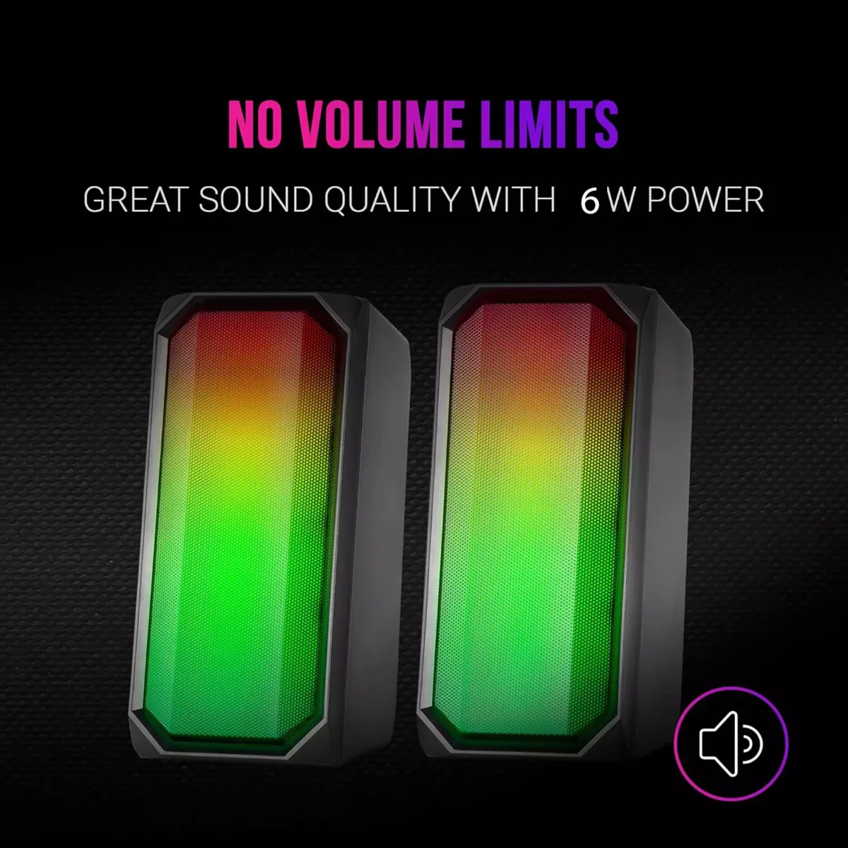 ACER OSK130 RGB Desktop Bluetooth Speakers - 2.0 Channel Stereo - USB Powered + 3.5mm Cable (6W)