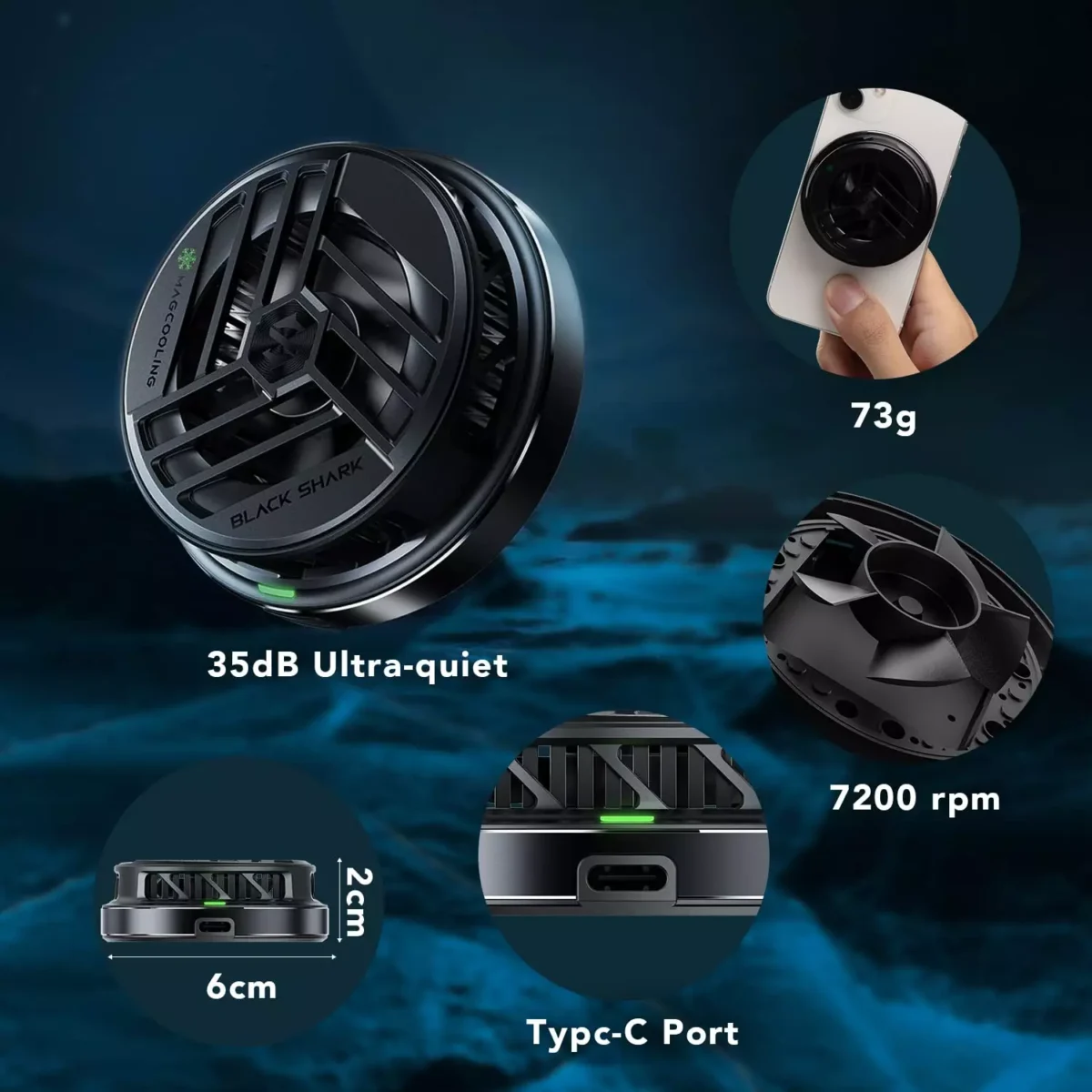 Black Shark Magnetic Phone Cooler Fan Portable Radiator for Smartphone