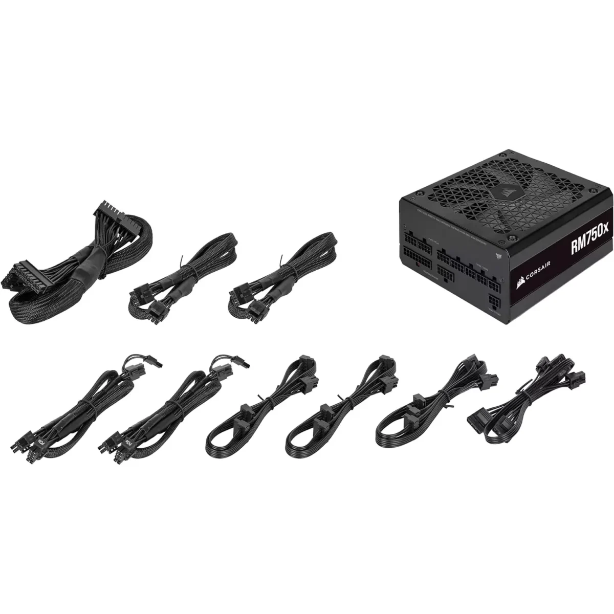 CORSAIR RM750x Fully Modular ATX Power Supply 80 PLUS Gold Low-Noise Fan Zero RPM (Black)