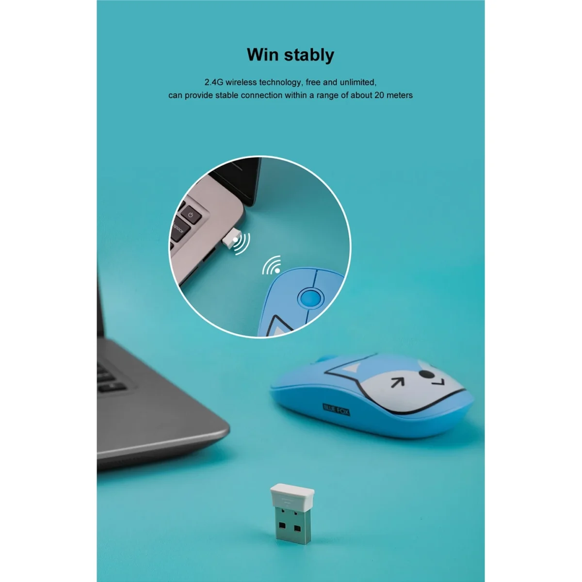 FD E680m Wireless 2.4G Mouse with Mouse Pad, Silent Clicks 1600 DPI