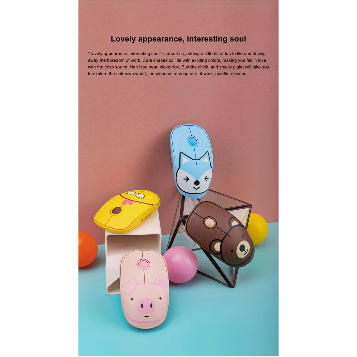 FD E680m Wireless 2.4G Mouse with Mouse Pad, Silent Clicks 1600 DPI