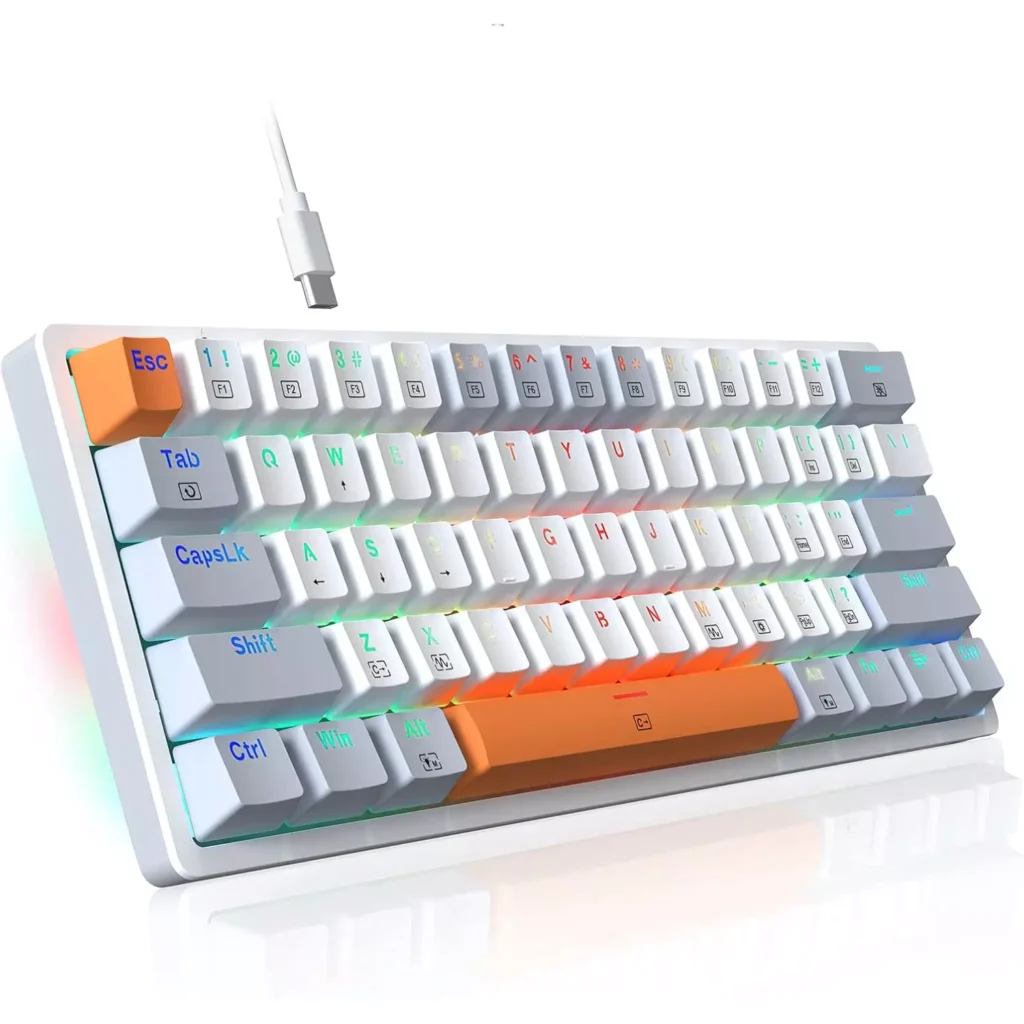 Redragon K642WGO 60% RGB Gaming Mechanical Keyboard, Red Switch