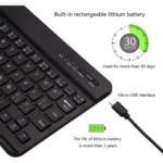 Ultra Slim Bluetooth Keyboard Portable Mini Rechargeable for Apple iPad iPhone Samsung Tablet Phone Smartphone iOS Android Windows 10 inch