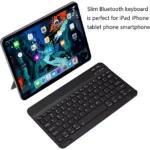 Ultra Slim Bluetooth Keyboard Portable Mini Rechargeable for Apple iPad iPhone Samsung Tablet Phone Smartphone iOS Android Windows 10 inch