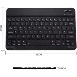 Ultra Slim Bluetooth Keyboard Portable Mini Rechargeable for Apple iPad iPhone Samsung Tablet Phone Smartphone iOS Android Windows 10 inch
