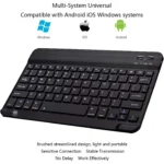 Ultra Slim Bluetooth Keyboard Portable Mini Rechargeable for Apple iPad iPhone Samsung Tablet Phone Smartphone iOS Android Windows 10 inch