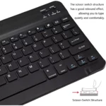 Ultra Slim Bluetooth Keyboard Portable Mini Rechargeable for Apple iPad iPhone Samsung Tablet Phone Smartphone iOS Android Windows 10 inch