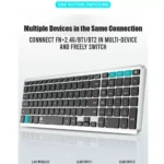 FD K602T Dual Mode Wireless 2.4G, Bluetooth Keyboard, Connect to 3 Devices, Rechargable Battery USB C Cable, Ultra Thin, Multimedia keys