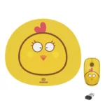 FD E680m Wireless 2.4G Mouse with Mouse Pad, Silent Clicks 1600 DPI (CORN CHICKEN)